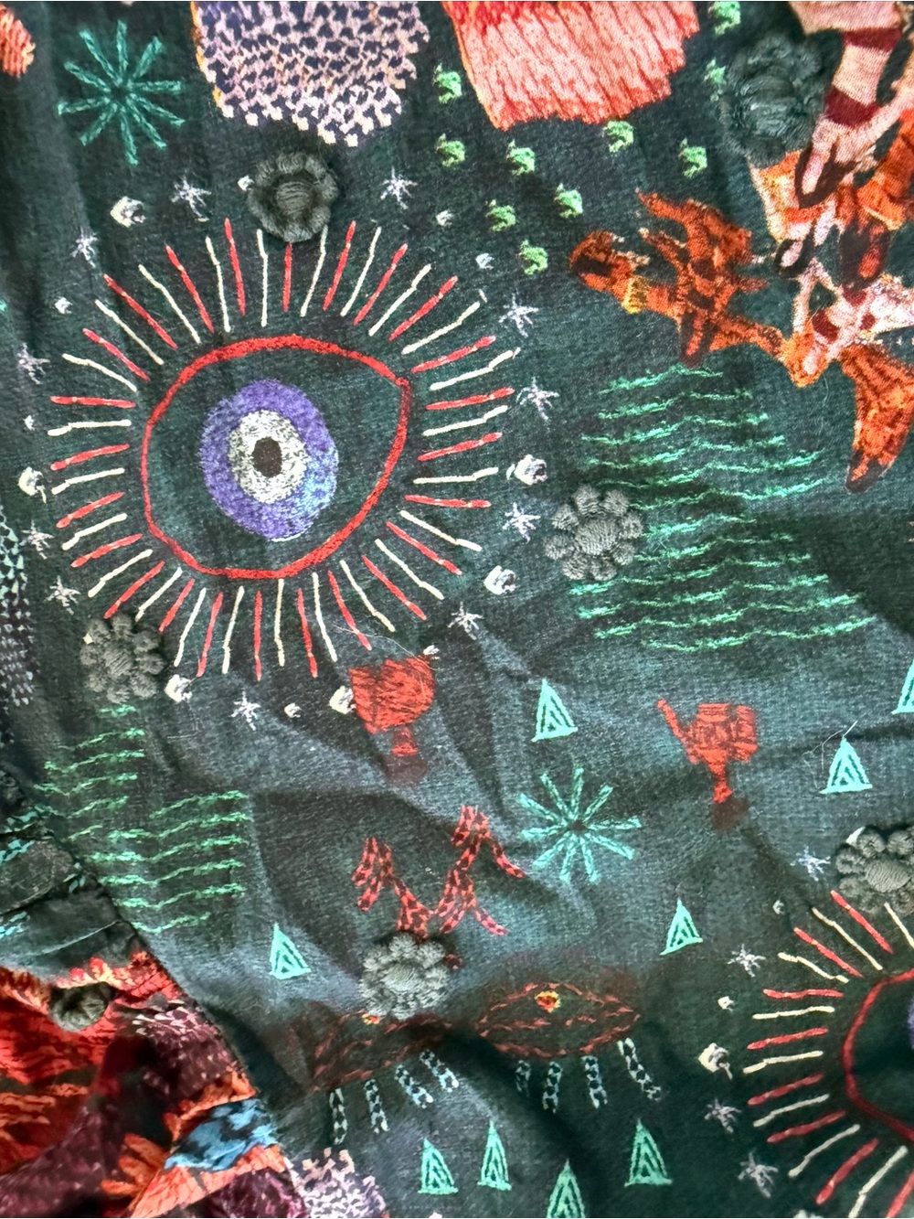 FARM Rio Teal Floral Puff Sleeve Crop Top - Picture 3 of 4